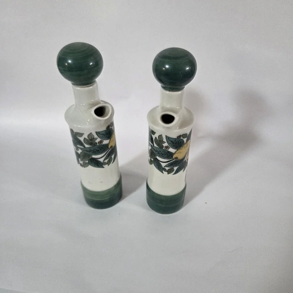 Vintage OPM Porcelain Goebel Oil‎ & Vinegar Cruets w/Lemons